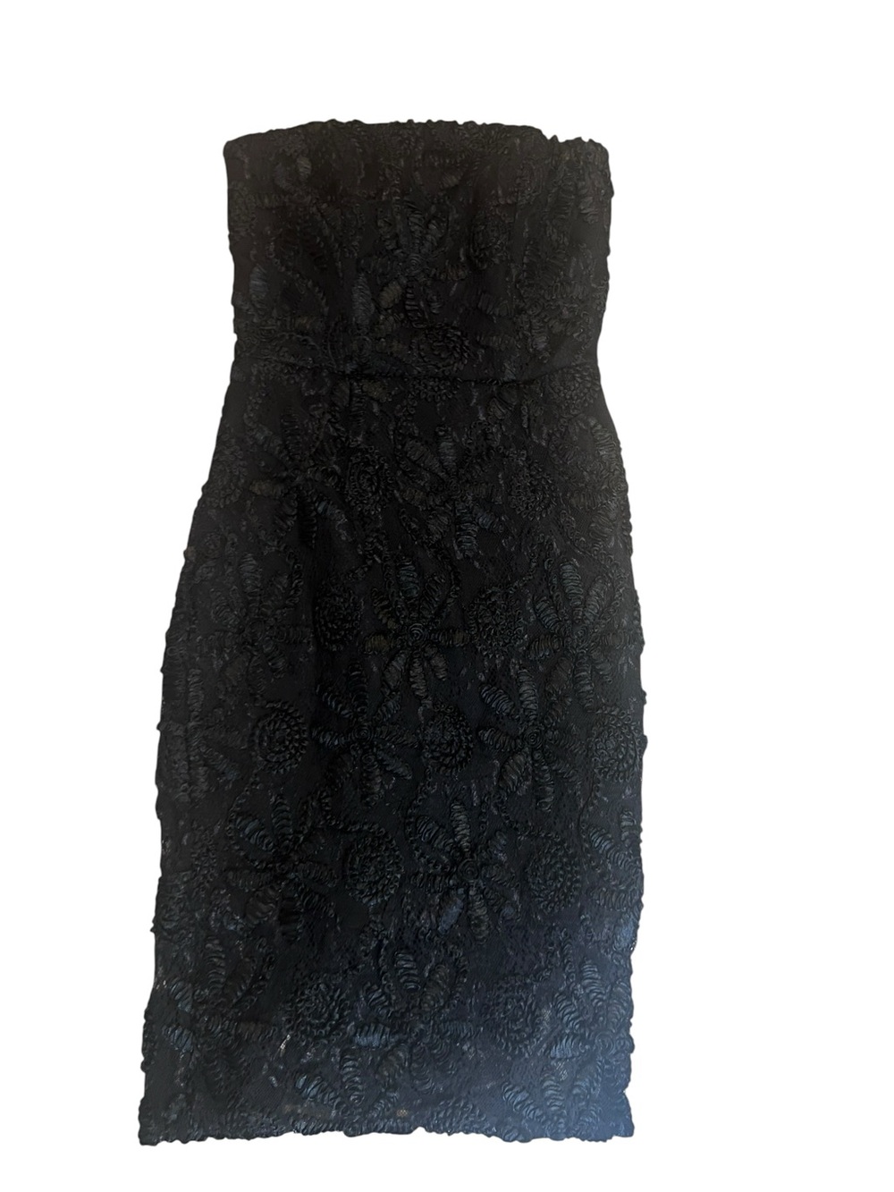 Adelyn Rae Strapless Black Floral Lace Sheath Dress Size XS